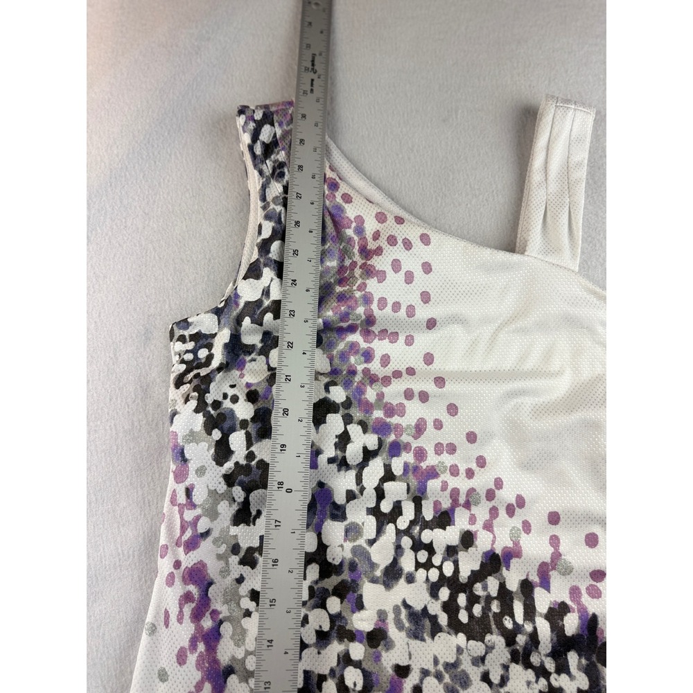 Tai One Shoulder Dress Womens Size S White Purple Abstract Sleeveless Mini - Picture 9 of 11